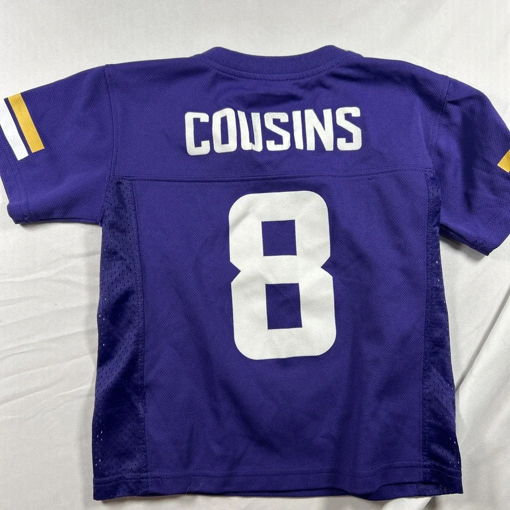 Nike Minnesota Vikings Kirk Cousins 8 Jersey Toddler Kids Small Purple NFL